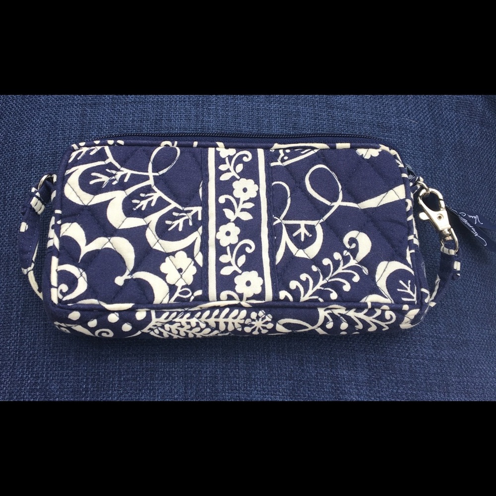 Vera Bradley Twirly Bird Navy Wristlet
